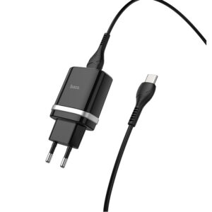 Сетевое зарядное устройство Hoco C12Q Smart Quick Charge 3.0 + кабель Type-C 1USB / 3A – Black
