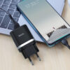 Сетевое зарядное устройство Hoco C12Q Smart Quick Charge 3.0 + кабель Type-C 1USB / 3A – Black 69828