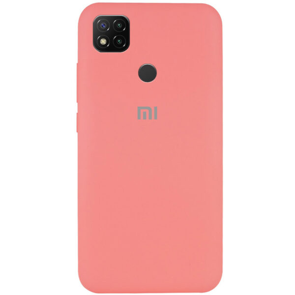 Оригинальный чехол Silicone Cover 360 с микрофиброй для Xiaomi Redmi 9C / 10A – Розовый / Peach