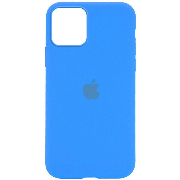 Оригинальный чехол Silicone Cover 360 с микрофиброй для Iphone 12 Pro / 12 – Голубой / Blue