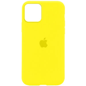 Оригинальный чехол Silicone Cover 360 с микрофиброй для Iphone 12 Pro / 12 – Желтый / Neon Yellow