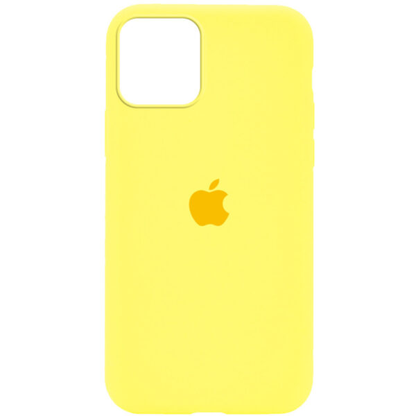 Оригинальный чехол Silicone Cover 360 с микрофиброй для Iphone 12 Pro / 12 – Желтый / Yellow