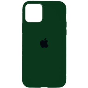Оригинальный чехол Silicone Cover 360 с микрофиброй для Iphone 12 Pro Max – Зеленый / Forest green
