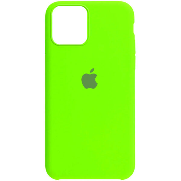 Оригинальный чехол Silicone Cover 360 с микрофиброй для Iphone 12 Pro / 12 – Салатовый / Neon Green