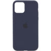 Оригинальный чехол Silicone Cover 360 с микрофиброй для Iphone 12 Pro / 12 – Темный Синий / Midnight Blue