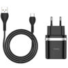 Сетевое зарядное устройство Hoco C12Q Smart Quick Charge 3.0 + кабель Type-C 1USB / 3A – Black 69825