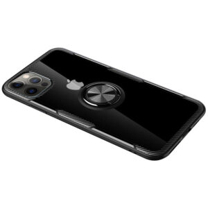 Чехол TPU+PC Deen CrystalRing с креплением под магнитный держатель для Iphone 12 Pro Max – Черный