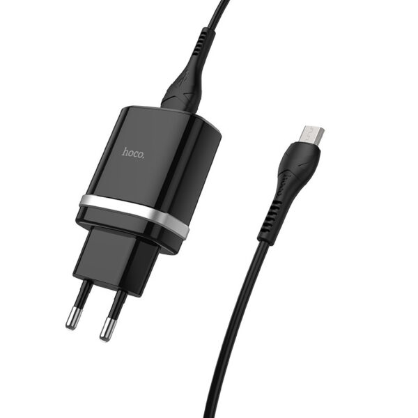 Сетевое зарядное устройство Hoco C12Q Smart Quick Charge 3.0 + кабель MicroUSB 1USB / 3A – Black
