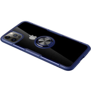 Чехол TPU+PC Deen CrystalRing с креплением под магнитный держатель для Iphone 12 Pro / 12 – Синий