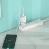 Сетевое зарядное устройство Hoco C12Q Smart Quick Charge 3.0 + кабель Type-C 1USB / 3A – White 69820