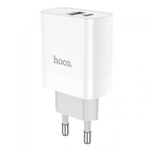 Сетевое зарядное устройство Hoco C80A Rapido PD + Quick Charge 3.0  Type – C + USB – White