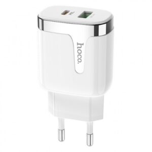 Сетевое зарядное устройство Hoco C79A Zeus PD + Quick Charge 3.0  Type – C + USB – White