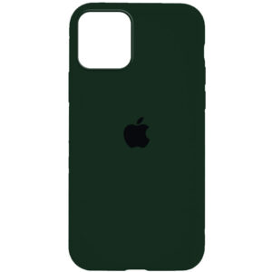 Оригинальный чехол Silicone Cover 360 с микрофиброй для Iphone 12 Pro / 12 – Зеленый / Dark green