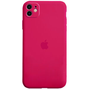 Оригинальный чехол Silicone Case Full Camera Protective с микрофиброй для Iphone 11 – Красный / Rose Red
