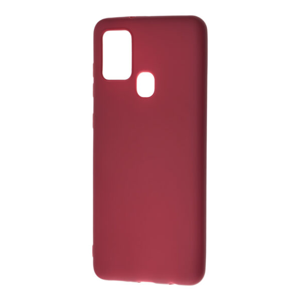 Матовый силиконовый TPU чехол для Samsung Galaxy A21s – Бордовый