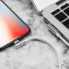 Кабель Hoco U42 Exquisite Steel USB – Lightning 2.4A 1.2м White 71627