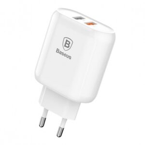 Сетевое зарядное устройство Baseus Bojure Series EU Quick Charge 3.0 2USB / 23W – White