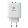 Сетевое зарядное устройство Baseus Bojure Series EU Quick Charge 3.0 2USB / 23W – White 71514