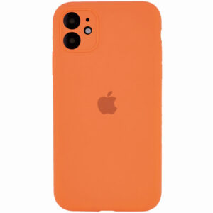 Оригинальный чехол Silicone Case Full Camera Protective с микрофиброй для Iphone 11 – Оранжевый / Papaya