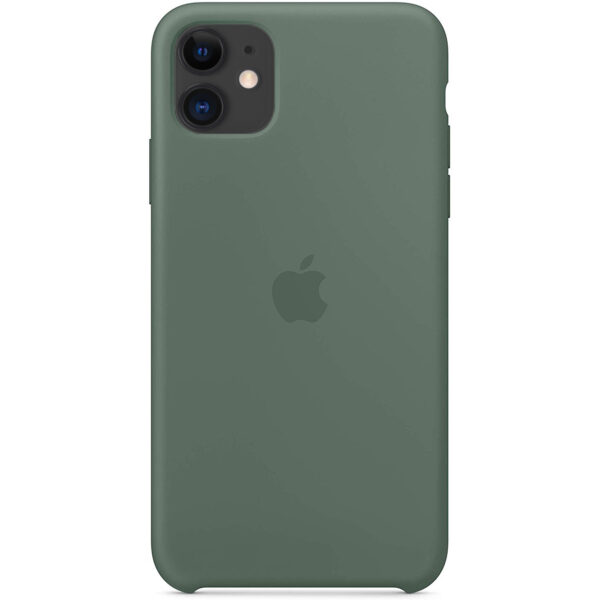 Оригинальный чехол Silicone Case с микрофиброй для Iphone 11 – Зеленый / Pine green