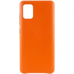 Кожаный чехол Leather Case для Samsung Galaxy A51 – Оранжевый