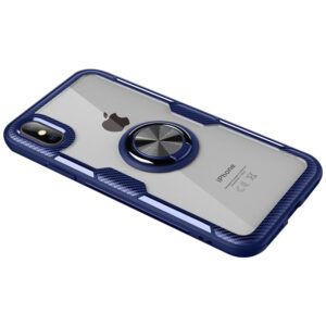Cиликоновый чехол Deen CrystalRing c креплением под магнитный держатель для Iphone X / XS – Синий