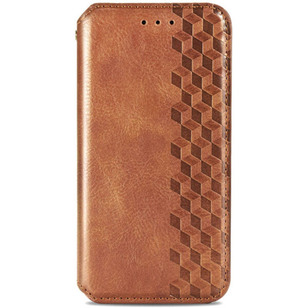 Кожаный чехол-книжка GETMAN Cubic для Samsung Galaxy A21s – Коричневый