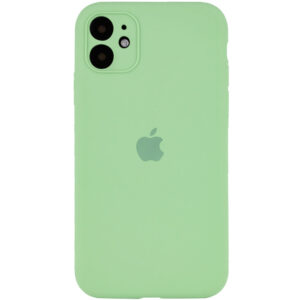 Оригинальный чехол Silicone Case Full Camera Protective с микрофиброй для Iphone 11 – Зеленый / Spearmint