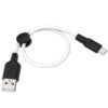 Кабель Hoco X21 plus Silicone USB to MicroUSB 2.4A (0.25м) – Black / White 71696