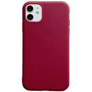 Матовый силиконовый TPU чехол для Iphone 11 – Бордовый