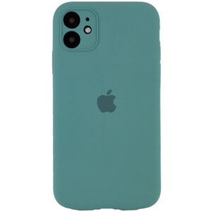 Оригинальный чехол Silicone Case Full Camera Protective с микрофиброй для Iphone 11 – Зеленый / Pine green