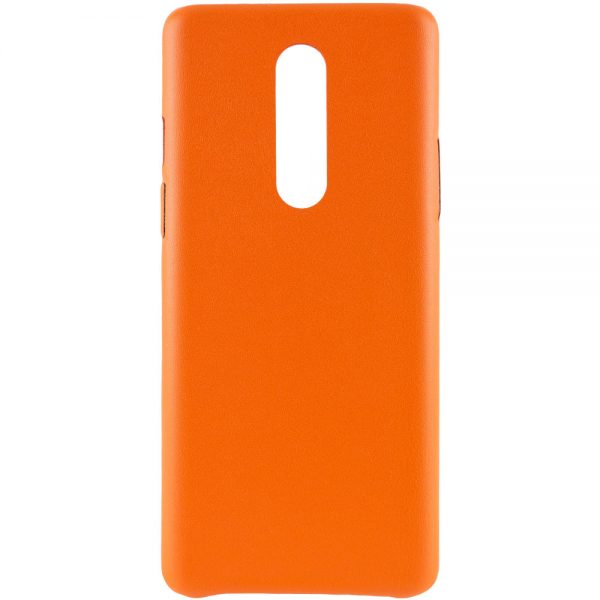 Кожаный чехол Leather Case для OnePlus 8 – Оранжевый