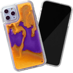 Неоновый чехол Neon Sand светящийся в темноте для Iphone 11 Pro – Фиолетовый / Оранжевый
