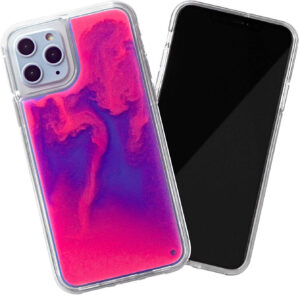 Неоновый чехол Neon Sand светящийся в темноте для Iphone 11 Pro – Фиолетовый / Розовый