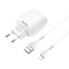 Сетевое зарядное устройство HOCO C78A + кабель Lightning 2USB 2.4A – White 71577