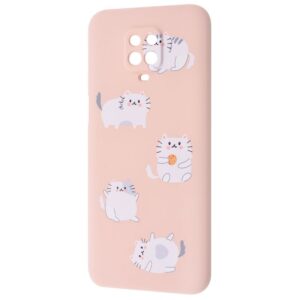 TPU чехол WAVE Fancy Case для Xiaomi Redmi Note 9s / Note 9 Pro / Note 9 Pro Max – Fluffy cats / Pink sand