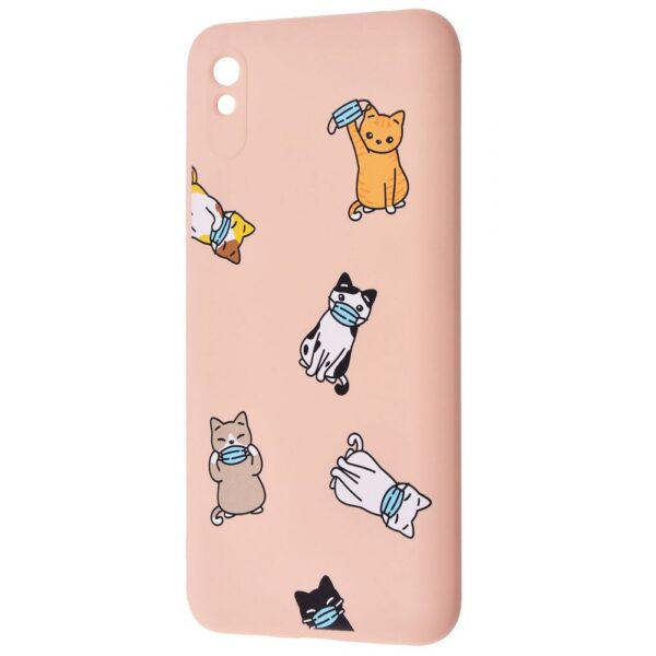 Чохол WAVE Fancy для Xiaomi Redmi 9A Cats with a mask / Pink sand