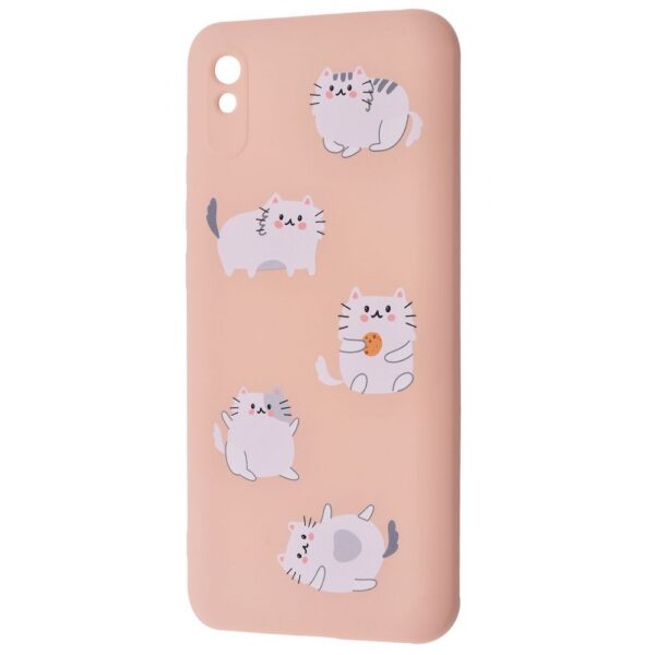 Чохол WAVE Fancy для Xiaomi Redmi 9A Fluffy cats / Pink sand