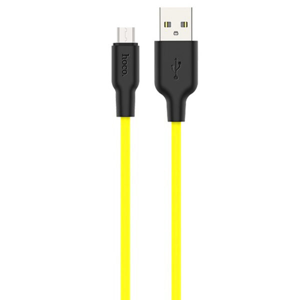 Кабель Hoco X21 plus Silicone Micro USB 2.4A (1м) – Black / Yellow