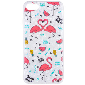 TPU чехол Glue Case Фламинго для Iphone 7 / 8 / SE (2020) – Белый