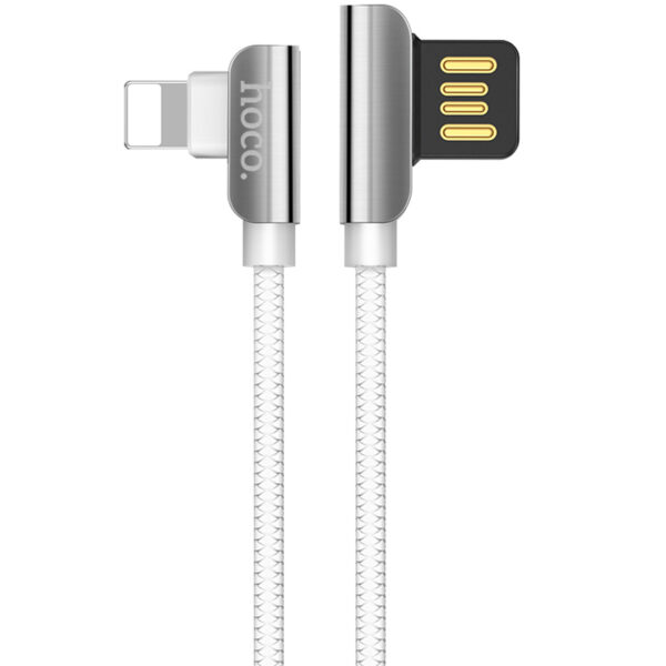 Кабель Hoco U42 Exquisite Steel USB – Lightning 2.4A 1.2м White