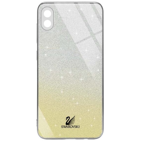 Чохол TPU+Glass Swarovski Full для Xiaomi Redmi 9A Золотий