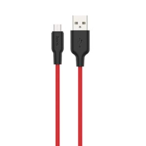 Кабель Hoco X21 plus Silicone Micro USB 2.4A (1м) – Black / Red