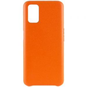 Кожаный чехол Leather Case для Oppo A52 / A72 / A92 – Оранжевый