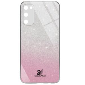 Чохол TPU+Glass Swarovski Full для Samsung Galaxy S20 FE Рожевий