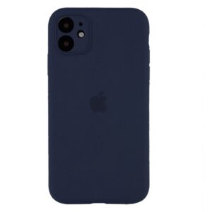 Оригинальный чехол Silicone Case Full Camera Protective с микрофиброй для Iphone 11 – Темно-синий / Midnight blue