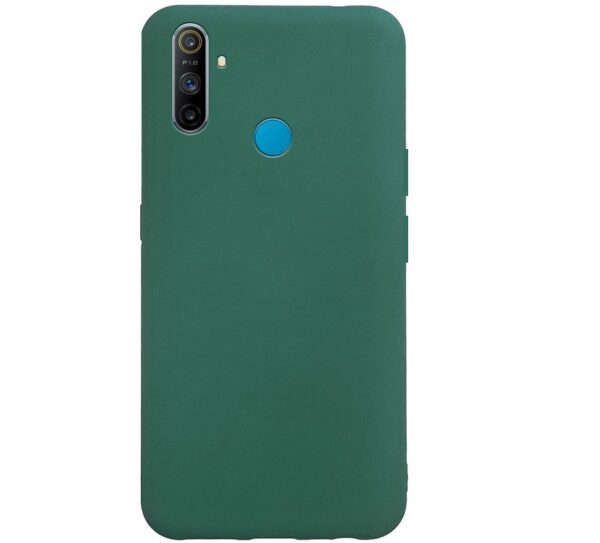 Матовый силиконовый TPU чехол для Realme C3 – Зеленый / Forest green