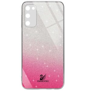 Чохол TPU+Glass Swarovski Full для Samsung Galaxy S20 FE Малиновий