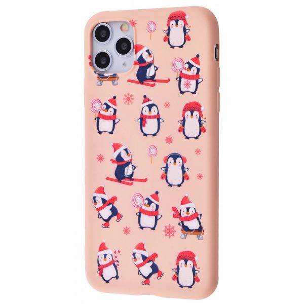 Чохол WAVE New Year для Iphone 11 Pro Penguins / Pink sand