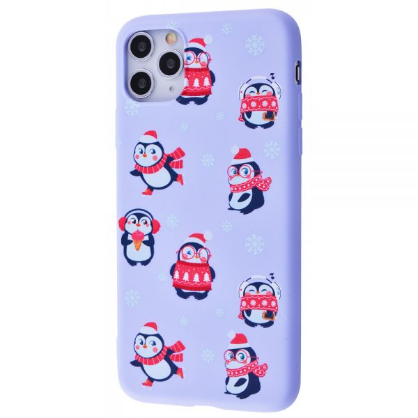 Чохол WAVE New Year для Iphone 11 Pro Penguins / Light purple